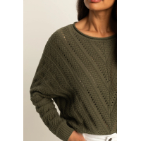 Expresso Trui Ajour Olive